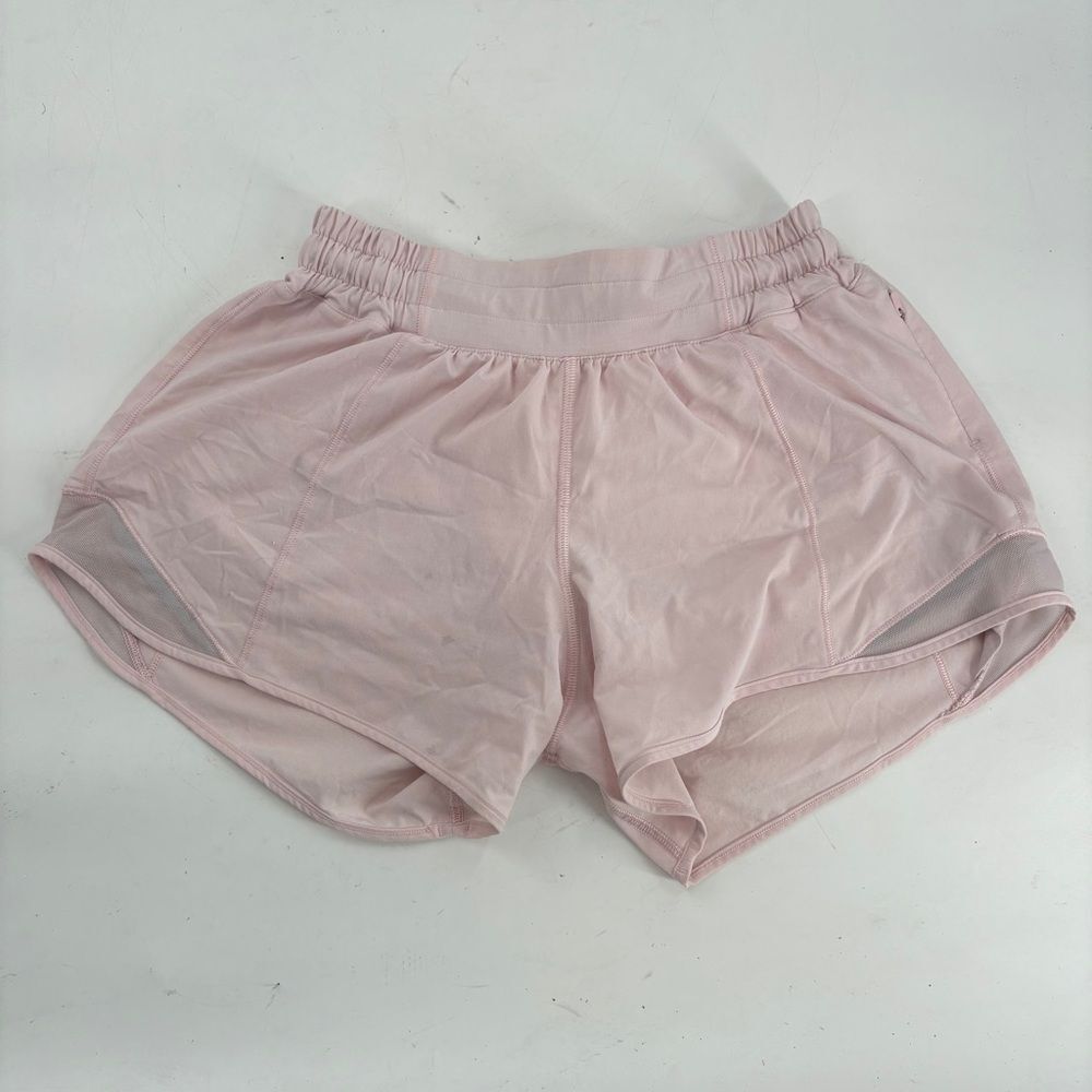 lululemon Hotty Hot Short 4 Mid Rise Strawberry Athletic Run Shorts Sporty
